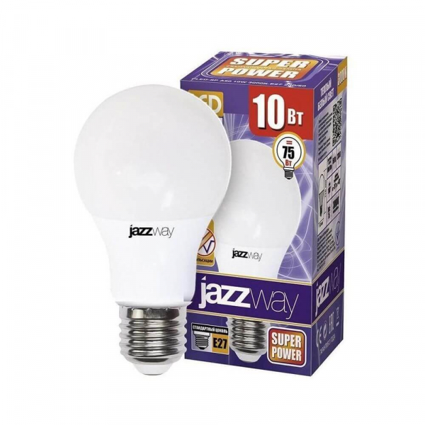 Лампа светодиодная Jazzway E27 10W 3000K матовая 1033697 Лампа светодиодная Jazzway E27 10W 3000K матовая 1033697