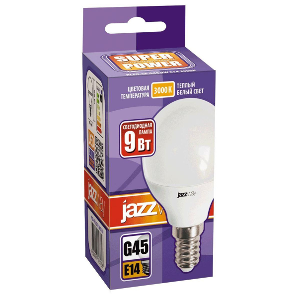 Лампа светодиодная Jazzway E14 9W 3000K матовая 2859570A Лампа светодиодная Jazzway E14 9W 3000K матовая 2859570A