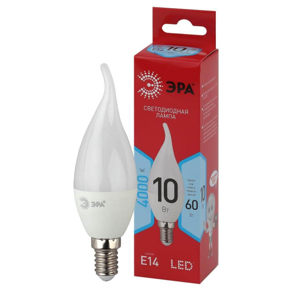 Лампа светодиодная ЭРА E14 10W 4000K матовая LED BXS-10W-840-E14 R Б0051849 Лампа светодиодная ЭРА E14 10W 4000K матовая LED BXS-10W-840-E14 R Б0051849