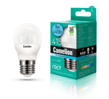 Лампа светодиодная Camelion E27 5W 4500K LED5-G45/845/E27 12030