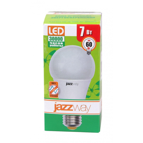 Лампа светодиодная Jazzway E27 7W 4000K матовая 1033185 Лампа светодиодная Jazzway E27 7W 4000K матовая 1033185