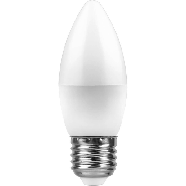 Лампа светодиодная Feron E27 7W 4000K Свеча Матовая LB-97 25759