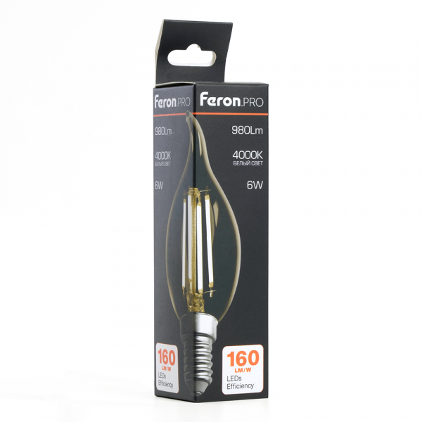 Лампа светодиодная Feron.PRO LB-1216 Свеча на ветру E14 6W 175-265V 4000K 51263