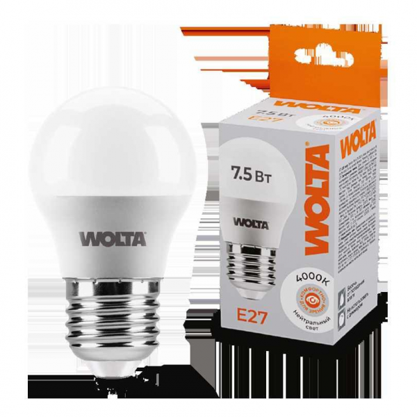 Светодиодная лампа WOLTA 25S45GL7.5E27 Светодиодная лампа WOLTA 25S45GL7.5E27