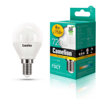 Лампа светодиодная Camelion E14 8W 3000K LED8-G45/830/E14 12391