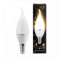Лампа светодиодная Gauss E14 9.5W 3000K матовая 104101110