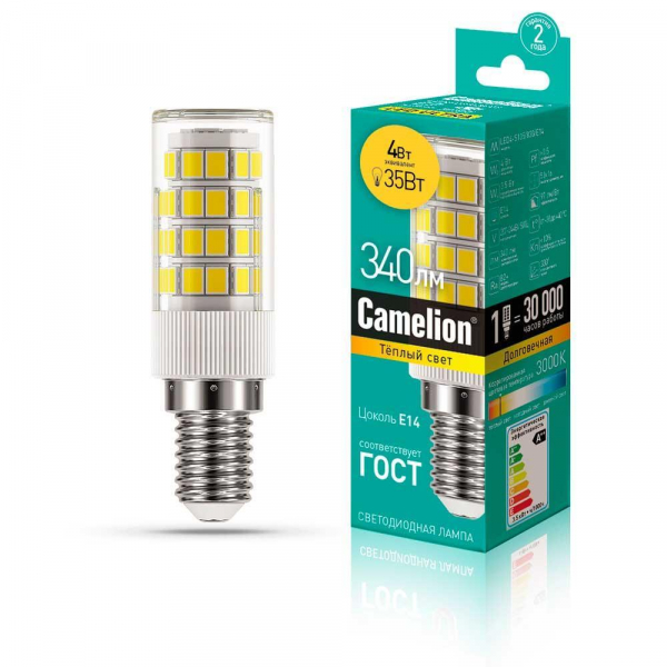 Лампа светодиодная Camelion E14 4W 3000K LED4-S105/830/E14 13155 Лампа светодиодная Camelion E14 4W 3000K LED4-S105/830/E14 13155