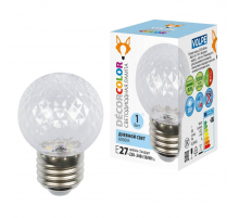 Лампа светодиодная E27 1W 6000K прозрачная LED-D45-1W/6000K/E27/CL/С PINEAPPLE UL-00010065 Лампа светодиодная E27 1W 6000K прозрачная LED-D45-1W/6000K/E27/CL/С PINEAPPLE UL-00010065
