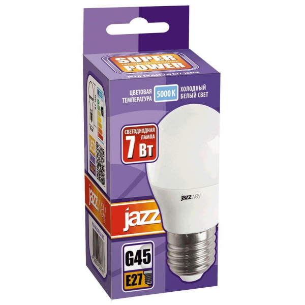 Лампа светодиодная Jazzway E27 7W 5000K матовая 1027887-2 Лампа светодиодная Jazzway E27 7W 5000K матовая 1027887-2