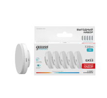 Лампа Gauss Elementary GX53 10W 720lm 4100K 5 шт/уп LED 1/20 84820V