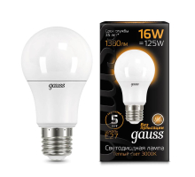 Лампа светодиодная Gauss E27 16W 3000K матовая 102502116