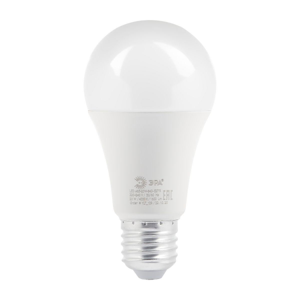 Лампа светодиодная ЭРА E27 20W 4000K матовая LED A65-20W-840-E27 R Б0049637 Лампа светодиодная ЭРА E27 20W 4000K матовая LED A65-20W-840-E27 R Б0049637