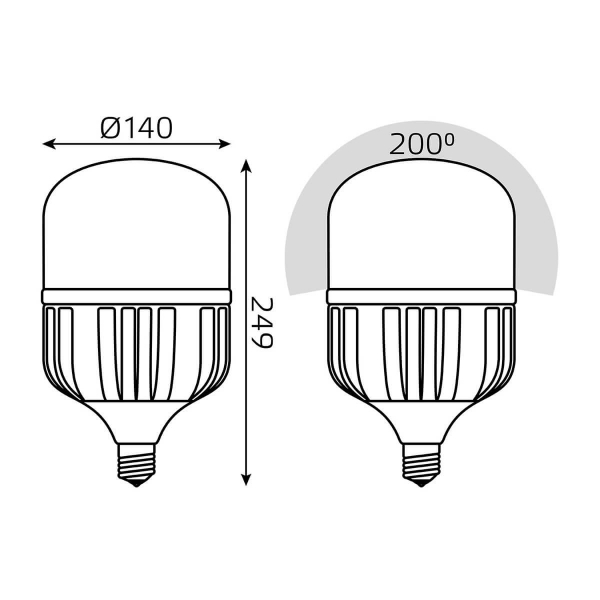 Лампа светодиодная сверхмощная Gauss E40 75W 6500К матовая 11734382 Лампа светодиодная сверхмощная Gauss E40 75W 6500К матовая 11734382