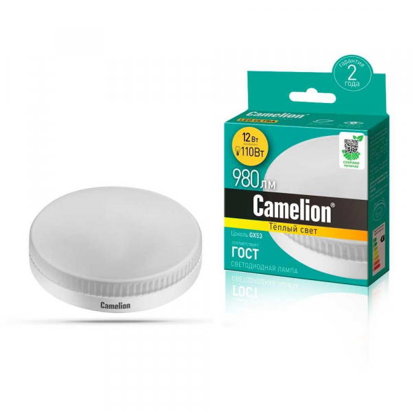 Лампа светодиодная Camelion GX53 12W 3000K LED12-GX53/830/GX53 12786 Лампа светодиодная Camelion GX53 12W 3000K LED12-GX53/830/GX53 12786