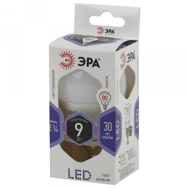 Лампа светодиодная ЭРА E14 9W 6000K матовая LED P45-9W-860-E14 Б0031411 Лампа светодиодная ЭРА E14 9W 6000K матовая LED P45-9W-860-E14 Б0031411