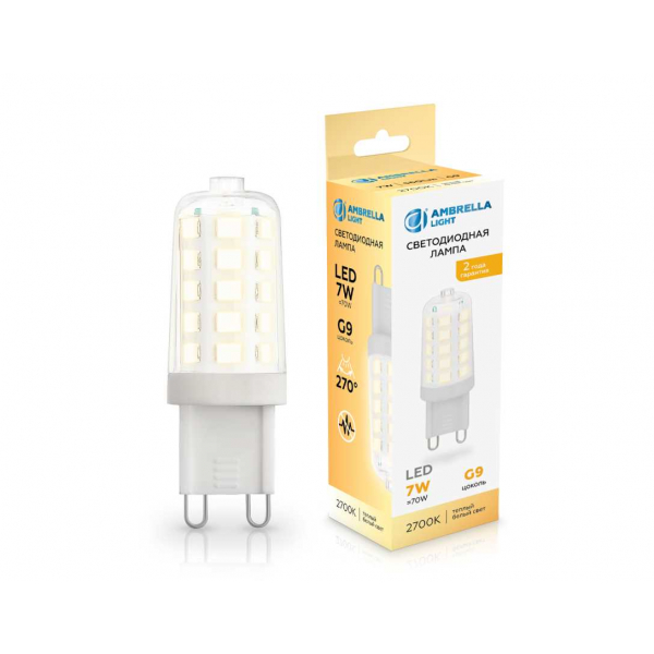 Светодиодная лампа G9 7W 2700K Ambrella light Bulding 100703 Светодиодная лампа G9 7W 2700K Ambrella light Bulding 100703