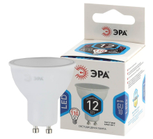 Лампа светодиодная ЭРА GU10 12W 4000K матовая LED MR16-12W-840-GU10 Б0056485