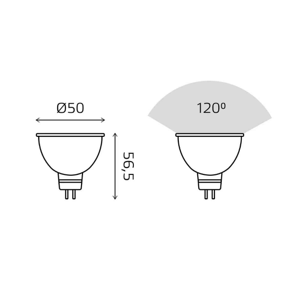 Лампа cветодиодная Gauss GU5.3 5,5W 4100K матовая 10135262T Лампа cветодиодная Gauss GU5.3 5,5W 4100K матовая 10135262T