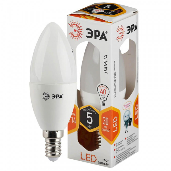 Лампа светодиодная ЭРА E14 5W 2700K матовая LED B35-5W-827-E14 Б0018871 Лампа светодиодная ЭРА E14 5W 2700K матовая LED B35-5W-827-E14 Б0018871