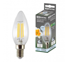 Лампа светодиодная филаментная TDM Electric Е14 6W 4000K прозрачная SQ0340-0276