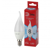 Лампа светодиодная ЭРА E14 8W 4000K матовая LED BXS-8W-840-E14 R Б0051848