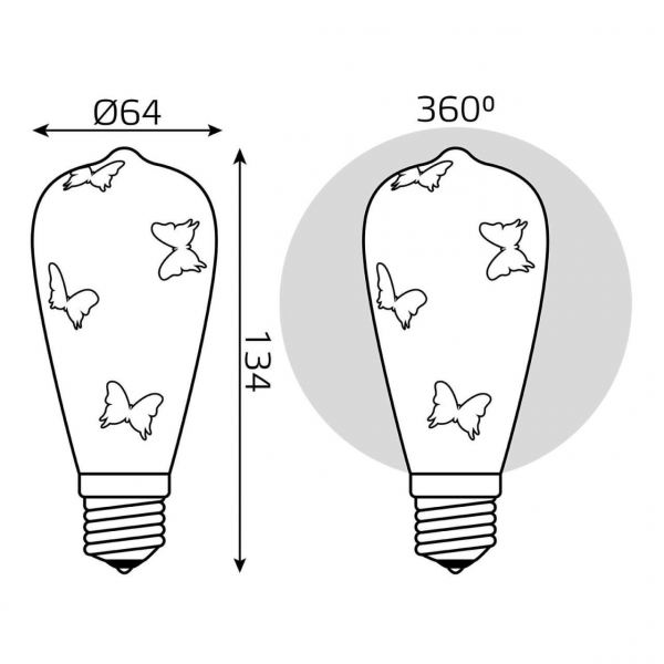 Лампа светодиодная Gauss E27 4W RGB разноцветная 147802404 Лампа светодиодная Gauss E27 4W RGB разноцветная 147802404