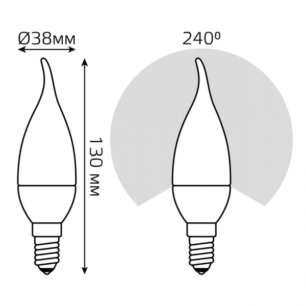 Лампа светодиодная Gauss E14 9.5W 3000K матовая 104101110 Лампа светодиодная Gauss E14 9.5W 3000K матовая 104101110