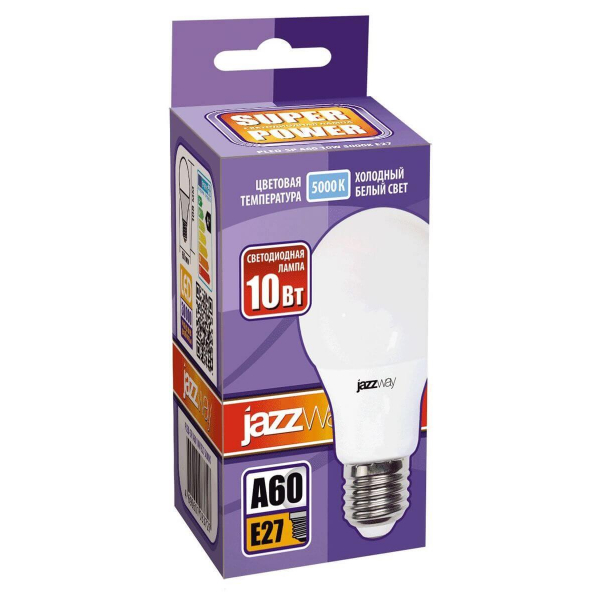 Лампа светодиодная Jazzway E27 10W 5000K матовая 1033727 Лампа светодиодная Jazzway E27 10W 5000K матовая 1033727