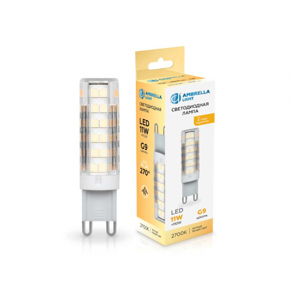 Светодиодная лампа G9 11W 2700K Ambrella light Bulding 101103 Светодиодная лампа G9 11W 2700K Ambrella light Bulding 101103