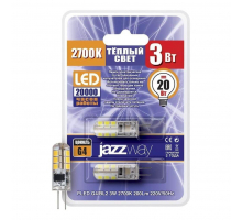 Лампа светодиодная Jazzway G4 3W 2700K прозрачная 2шт 1036636