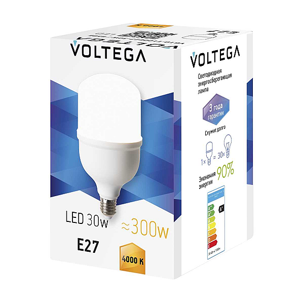 Лампа светодиодная Voltega 271 E27 30W 4000K матовая 8586