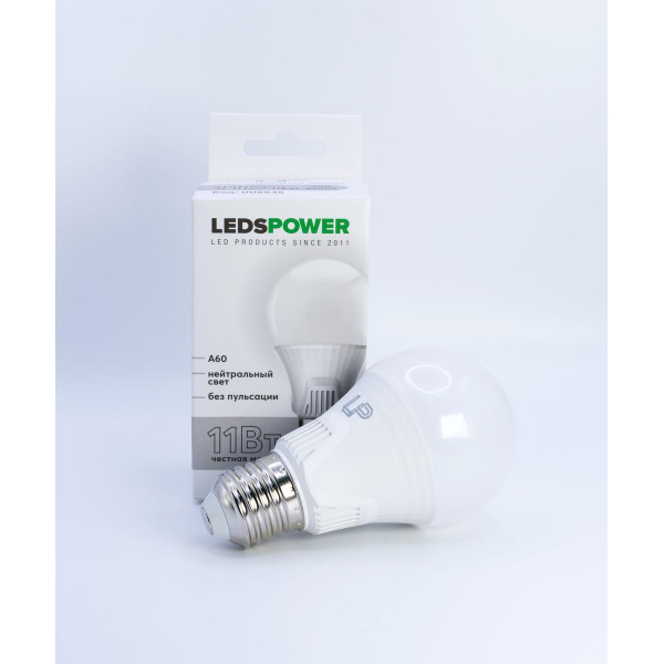 Светодиодная лампа LEDS POWER A60 E27 11Вт 4000К 006635 Светодиодная лампа LEDS POWER A60 E27 11Вт 4000К 006635