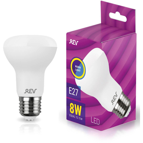 Лампа светодиодная REV R63 Е27 8W теплый свет рефлектор 32336 5 Лампа светодиодная REV R63 Е27 8W теплый свет рефлектор 32336 5