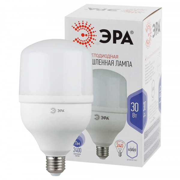 Лампа светодиодная ЭРА E27 30W 6500K матовая LED POWER T100-30W-6500-E27 Б0027004 Лампа светодиодная ЭРА E27 30W 6500K матовая LED POWER T100-30W-6500-E27 Б0027004