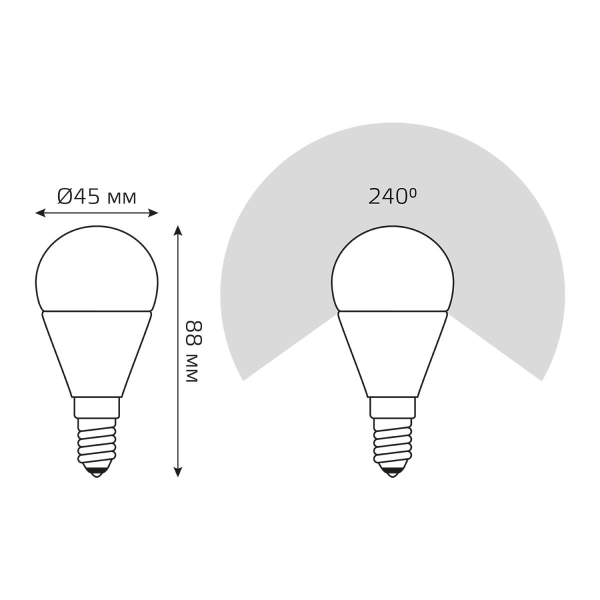 Лампа светодиодная Gauss E14 6.5W 4100K матовая 105101207