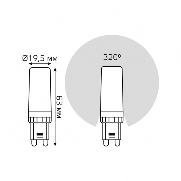 Лампа светодиодная Gauss G9 6,5W 4100К прозрачная 107309206 Лампа светодиодная Gauss G9 6,5W 4100К прозрачная 107309206