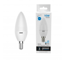 Лампа светодиодная Gauss E14 10W 6500K матовая 33130
