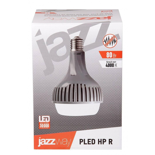 Лампа cветодиодная сверхмощная Jazzway E40 80W 4000K матовая 5005747 Лампа cветодиодная сверхмощная Jazzway E40 80W 4000K матовая 5005747