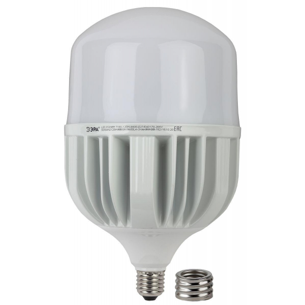 Лампа светодиодная сверхмощная ЭРА E27/E40 120W 6500K матовая LED POWER T160-120W-6500-E27/E40 Б0049104 Лампа светодиодная сверхмощная ЭРА E27/E40 120W 6500K матовая LED POWER T160-120W-6500-E27/E40 Б0049104