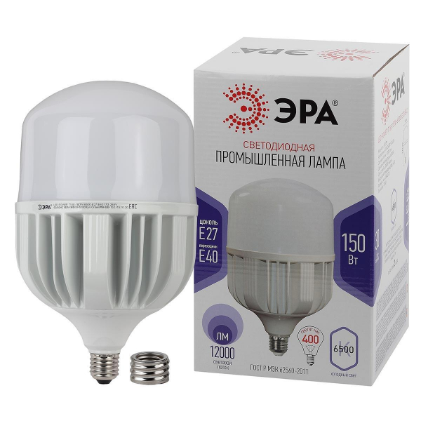 Лампа светодиодная сверхмощная ЭРА E27/E40 150W 6500K матовая LED POWER T160-150W-6500-E27/E40 Б0051796 Лампа светодиодная сверхмощная ЭРА E27/E40 150W 6500K матовая LED POWER T160-150W-6500-E27/E40 Б0051796