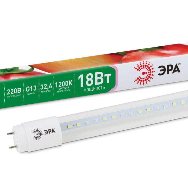 Лампа светодиодная для растений ЭРА G13 18W 1200K прозрачная Fito-18W-Ra90-Т8-G13-NL Б0042987 Лампа светодиодная для растений ЭРА G13 18W 1200K прозрачная Fito-18W-Ra90-Т8-G13-NL Б0042987