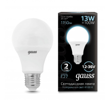 Лампа светодиодная Gauss E27 13W 4100K матовая 202502213