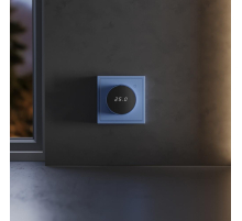 Терморегулятор электронный S70 с индикацией и датчиком, для теплого пола, (деним) Voltum VLS070115