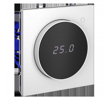 Терморегулятор электронный Voltum S70 с индикацией и датчиком, для теплого пола, (белый матовый) VLS070102