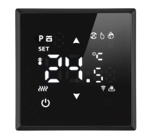 Терморегулятор Wi-Fi (механизм), Stekker, 250В, 3500Вт Эмили, RSW00-5119-05, черный уголь, soft touch 50377