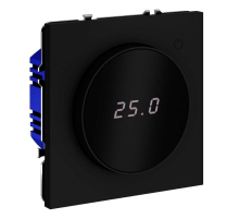 Терморегулятор электронный Voltum S70 с индикацией и датчиком, для теплого пола, (черный матовый) VLS070108