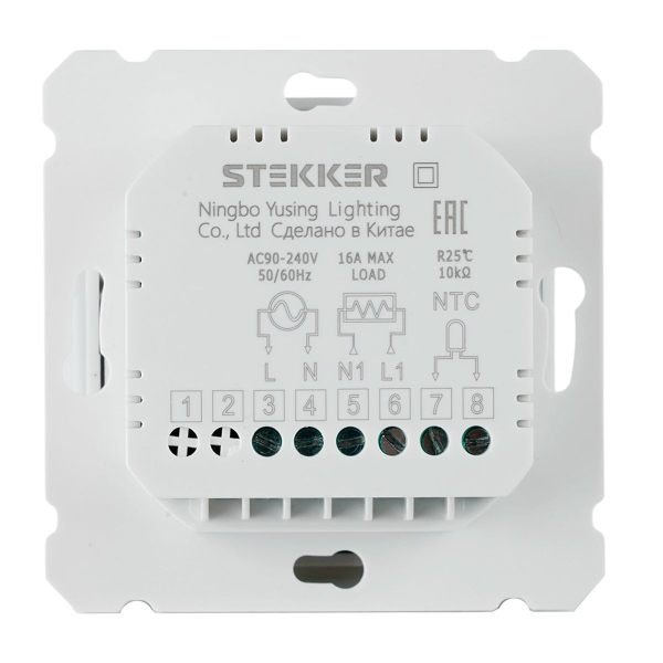 Терморегулятор Wi-Fi (механизм), Stekker, 250В, 3500Вт Катрин, GLS00-7119-01, белый 50374