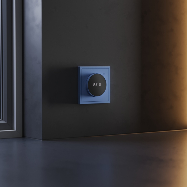 Терморегулятор электронный S70 с индикацией и датчиком, для теплого пола, (деним) Voltum VLS070115