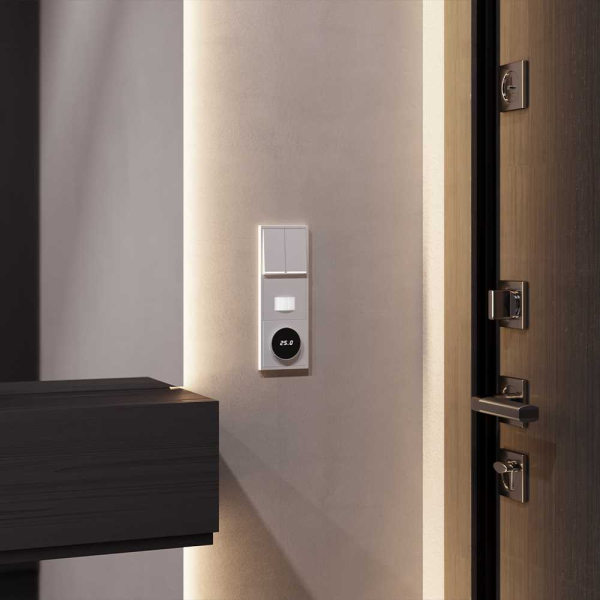 Терморегулятор электронный S70 с индикацией и датчиком, для теплого пола, (серый) Voltum VLS070116