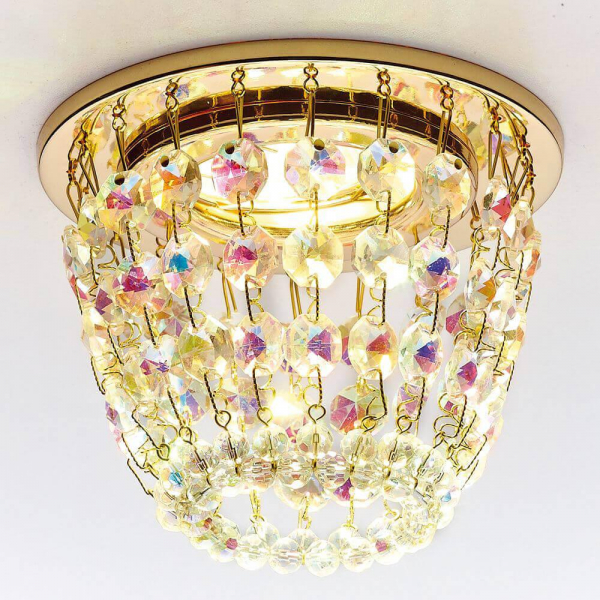 Встраиваемый светильник Ambrella light Crystal K2075 G/PR Встраиваемый светильник Ambrella light Crystal K2075 G/PR